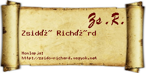 Zsidó Richárd névjegykártya