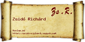 Zsidó Richárd névjegykártya